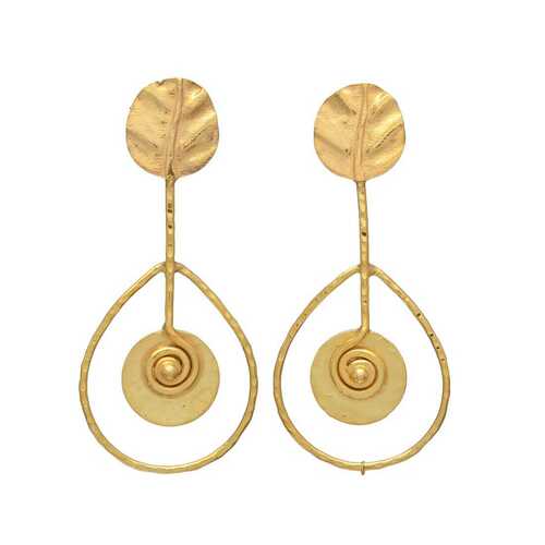 woman stylish gold plated dangle earring set