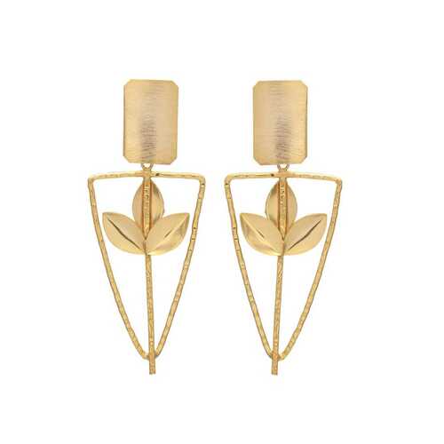 Alloy triangle leaf earring set