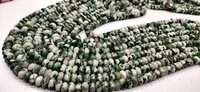 Natural Tree Agate Rondelle Plain 8mm Beads Sold Per Strand 8 Long - Beads Colour: Green