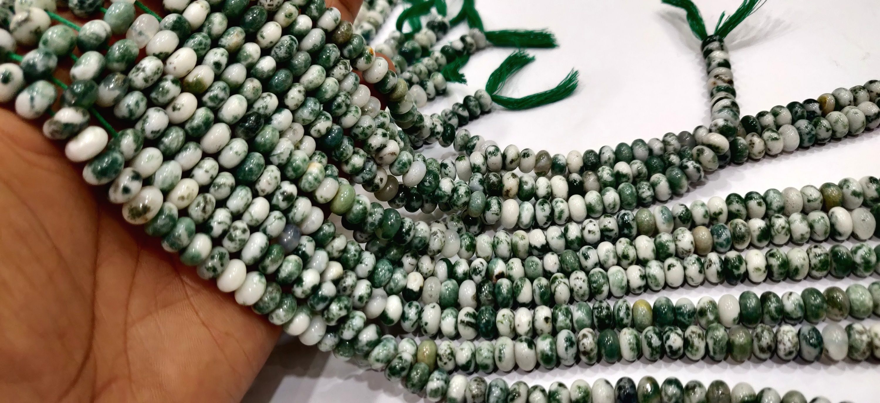 Natural Tree Agate Rondelle Plain 8mm Beads Sold Per Strand 8 Long