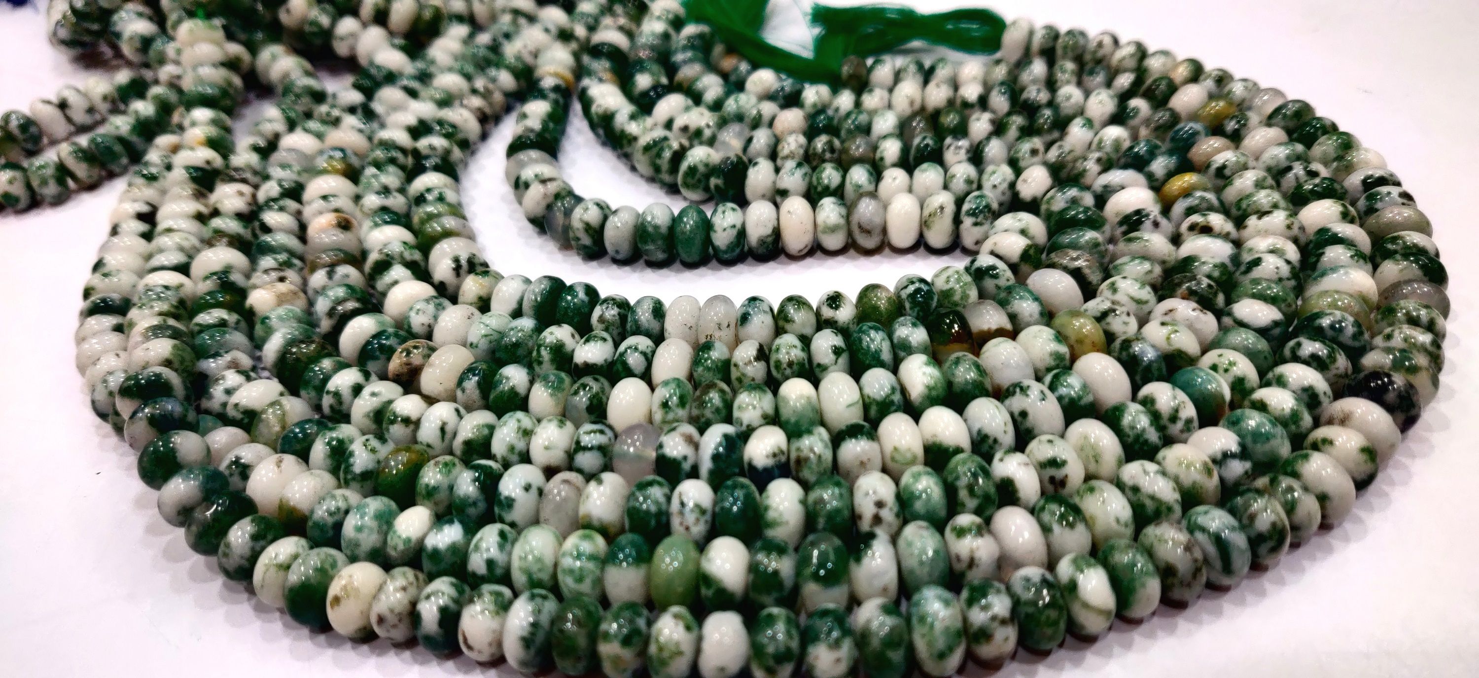 Natural Tree Agate Rondelle Plain 8mm Beads Sold Per Strand 8 Long