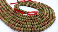 Natural Unakite Rondelle Plain 8mm Beads Sold Per Strand 8'' Long