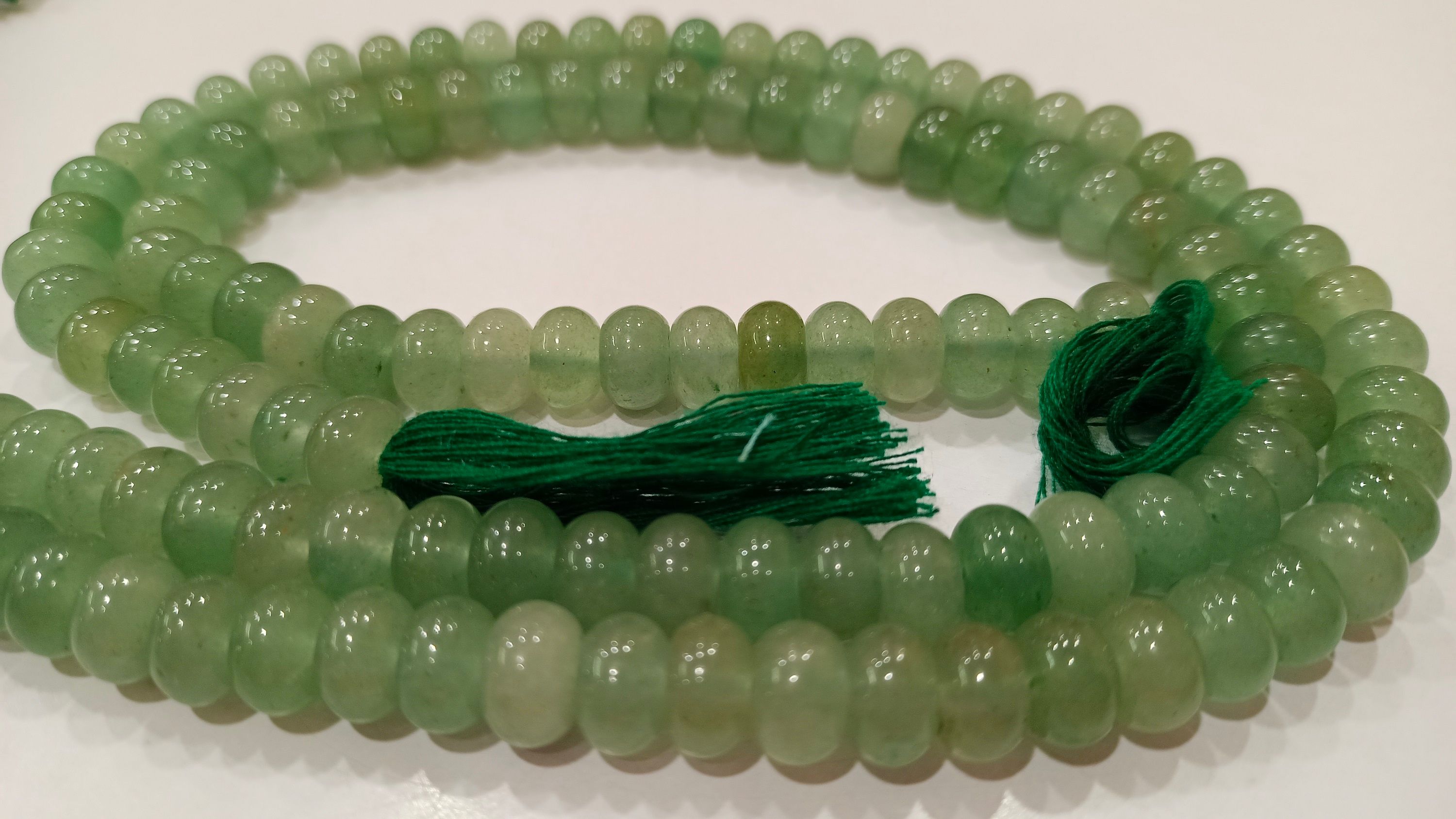 Natural Green Quartz Rondelle Plain  8mm Beads Sold per Strand 8 inches Long