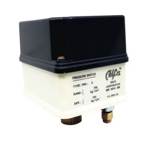 Black And White Alfa Pressure Switch 2.5-9.5 Bar Prv-9x, Auto Cut-off Switch For Air & Water