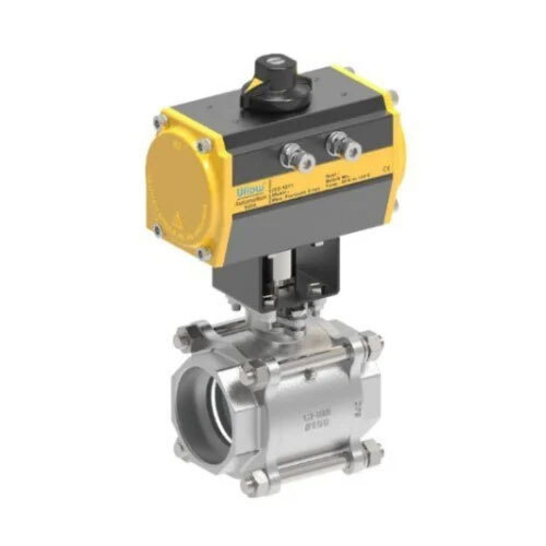 Uflow Double Acting Pneumatic Ball Valve Screwed With Rotary Actuator
