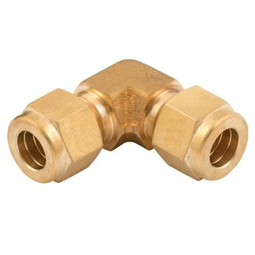 Golden Brass Compression Equal Elbow