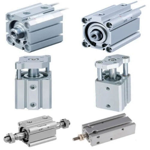 Silver Pneumatic Air Cylinder-Compact Body Short Stroke