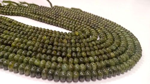 Natural Green Tourmaline Quartz Rondelle plain 8mm Sold Per strand 8 ''Long