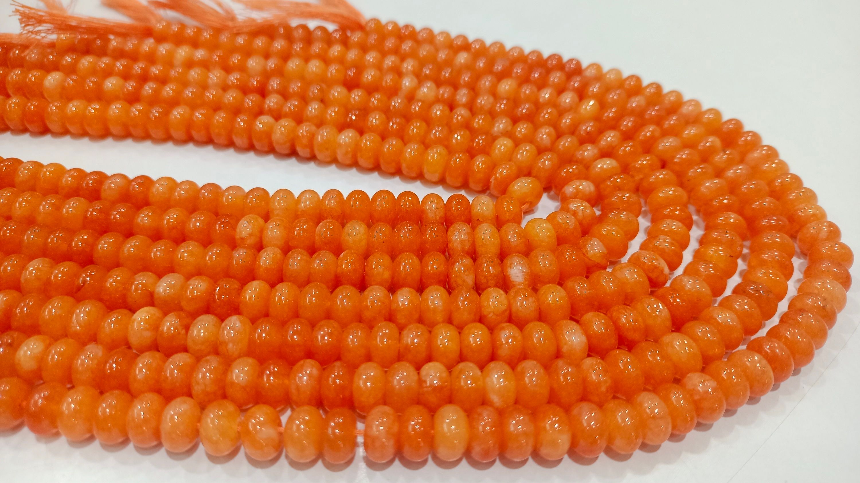 Natural Gemstone Fanta Color Rondelle plain 8mm Sold Per strand 8'' Long