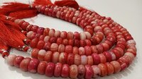 Natural Pink Opal Rondelle Plain 8 To 15mm Beads Strand 8  Inches Long - Material: Stone