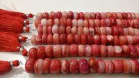 Natural Pink Opal Rondelle Plain 8 to 15mm Beads Strand 8  Inches Long