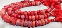 Natural Pink Opal Rondelle Plain 8 to 15mm Beads Strand 8  Inches Long