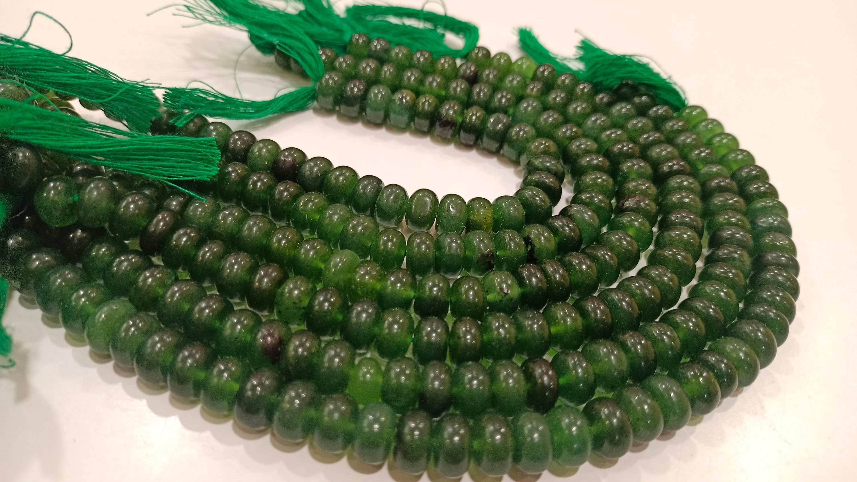 Natural Serpentine Rondelle Plain 8mm Beads Sold per strand 8'' long