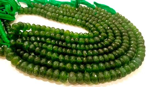 Natural Serpentine Rondelle Faceted 8mm Beads Sold per strand 8''  long