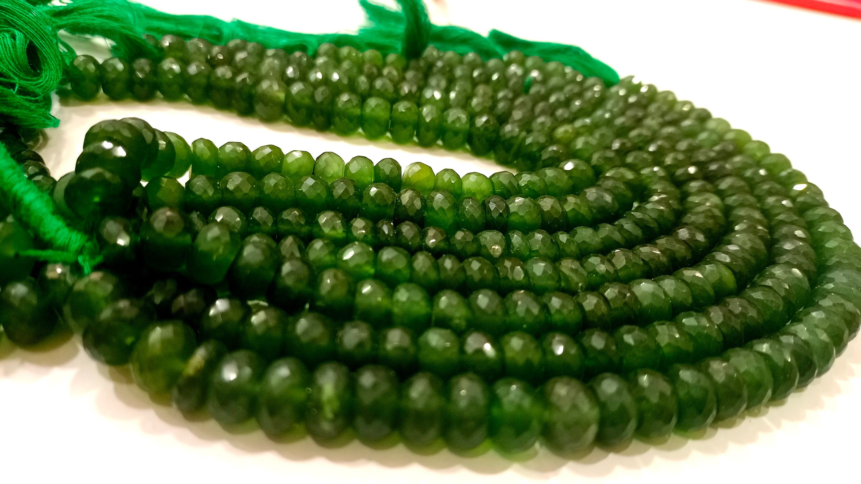 Natural Serpentine Rondelle Faceted 8mm Beads Sold per strand 8''  long