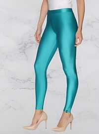 Peacock Blue Shimmer Leggings