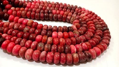 Natural Thulite Gemstone Rondelle Plain 8-9mm Beads Sold per Strand 8'' Long