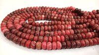 Natural Thulite Gemstone Rondelle Plain 8-9mm Beads Sold per Strand 8'' Long