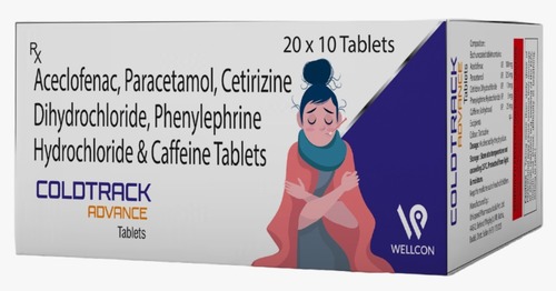 Aceclofenac, Paracetamol, Cetirizine Hydrochloride, Phenylephrine Hydrochloride & Caffeine Tablets