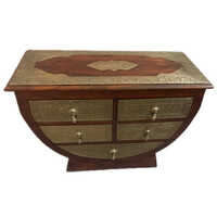 Brass And Wooden D Chest Side Cabinet