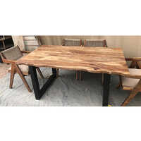 Rectangular Wooden Dining Table With 4 Seater