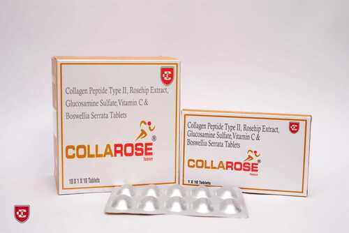 Collagen Peptide 40 + Rosehip Extract 300 + Glucosamine 750 + Chondroitin 250 + Vit C 35 + Sodium Hyaluronate 30 + Boswellia Serrata 75