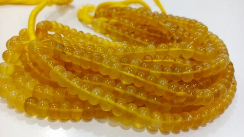 Natural Yellow opal Rondelle Plain 8mm Beads Sold per strand 8'' long