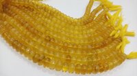 Natural Yellow opal Rondelle Plain 8mm Beads Sold per strand 8'' long