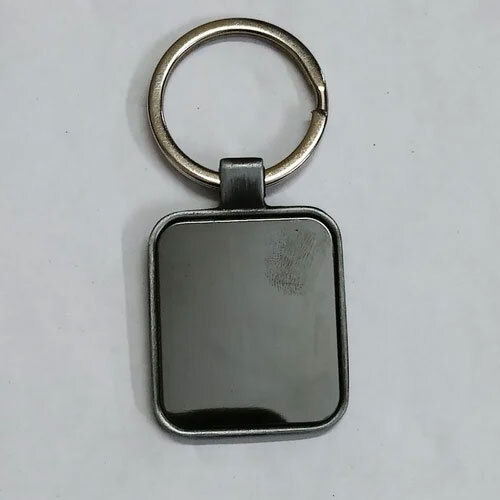 Grey Square Promotional Keychain