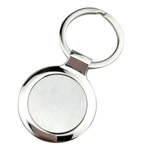 Silver Round Promotional Keychain