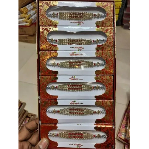 Stone Rakhi - Lightweight, Coated Finish | Plain Style Embracing Hinduism Theme