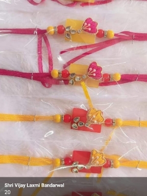 Fancy Rakhi - PVC / Cloth Material, Multicolor Design | Customizable Shape & Pattern Options for Elegant Home Decoration