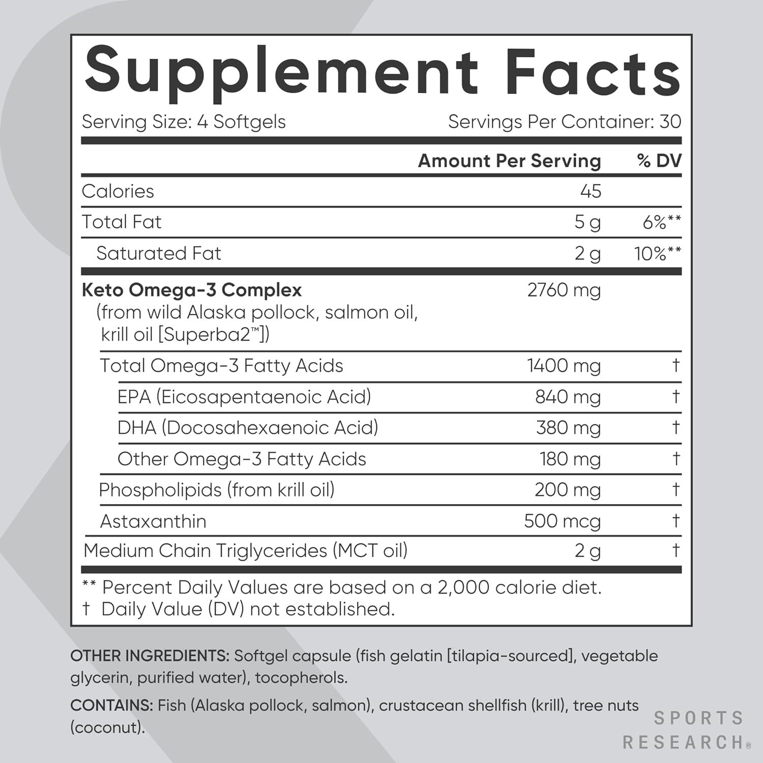 Sports Research Keto Omega Fish Oil