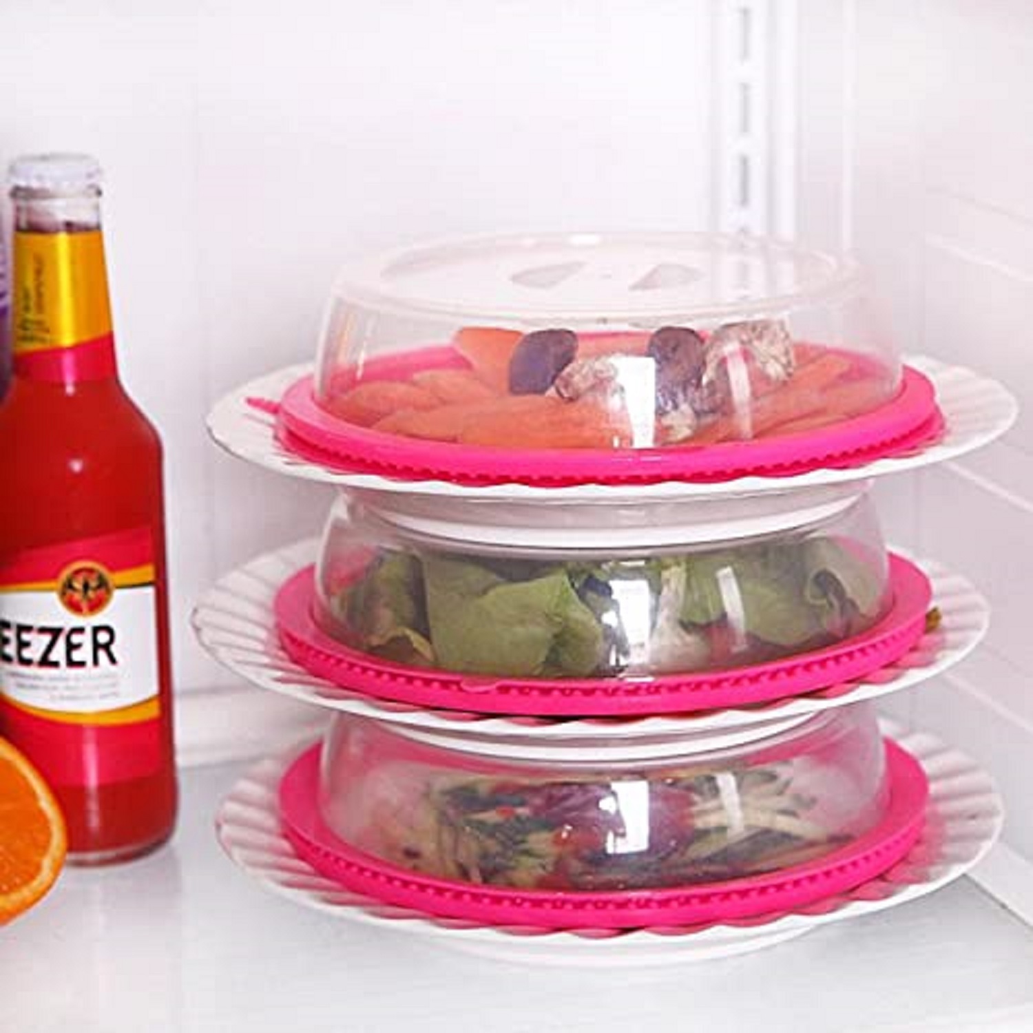 PLASTIC MICROWAVE DOME SILICONE FOOD COVER.