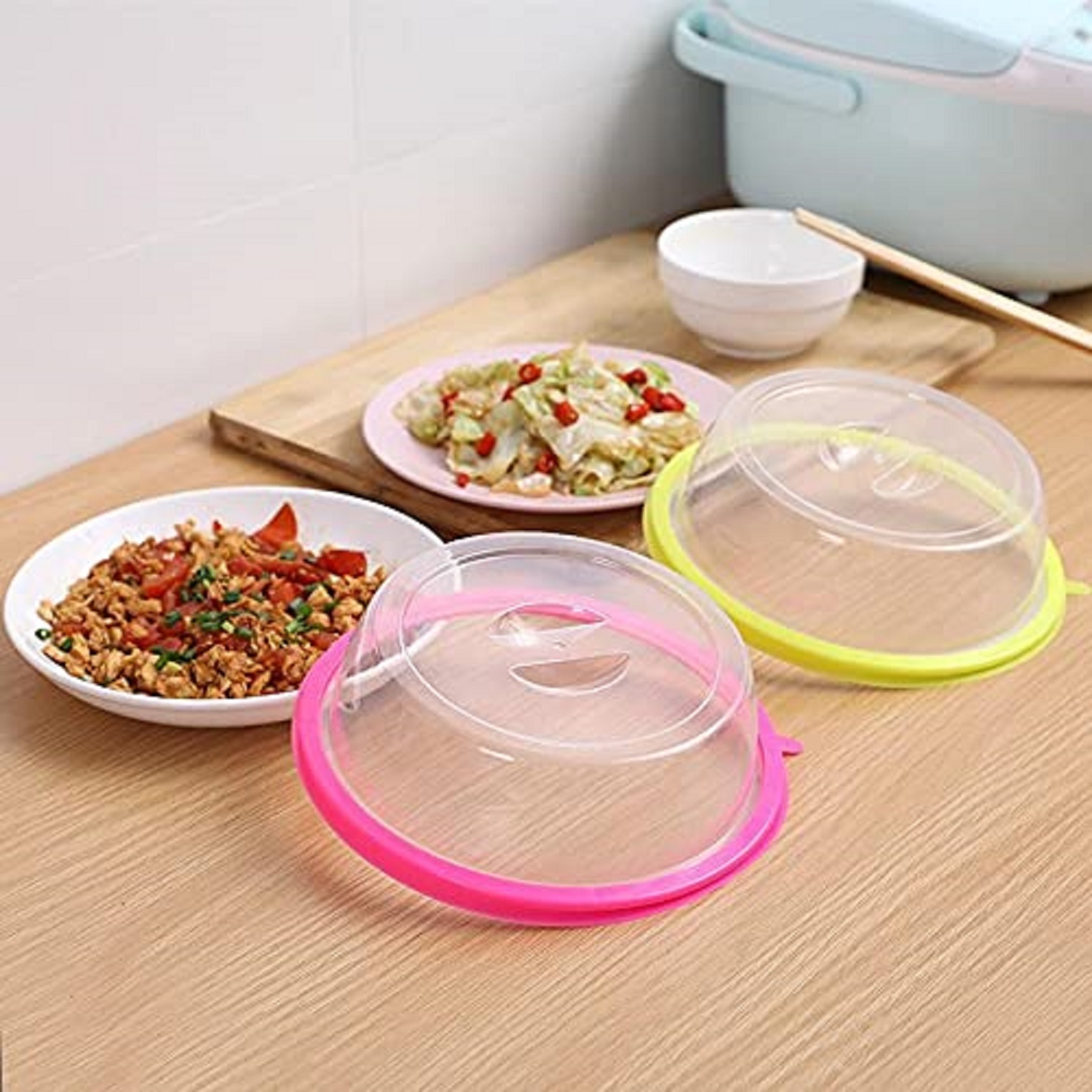 PLASTIC MICROWAVE DOME SILICONE FOOD COVER.