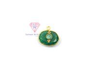 Natural Gemstone Oval Shape With Gold Filled Evil Eye Pendant