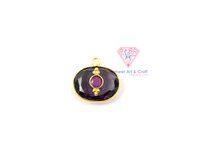 Natural Gemstone Oval Shape With Gold Filled Evil Eye Pendant