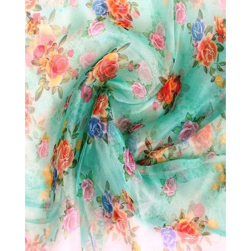 Multicolor Organza Digital Printed Fabric