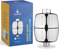 Aquabliss Hd Heavy Shower Filter - Stainless Steel, 6x3 Inches, Silver | Easy Installation, Healthier Hair, Improved Skin, Stronger Nails, 8 Gpm Flow