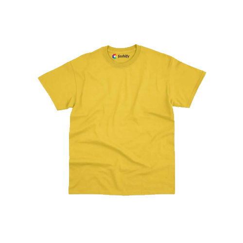 Mens Round Neck Yellow T-Shirt Gender: Male