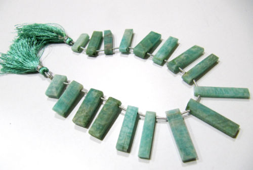 Natural Amazonite Baguette Shape 8x12mm Beads strand 8 Inches long