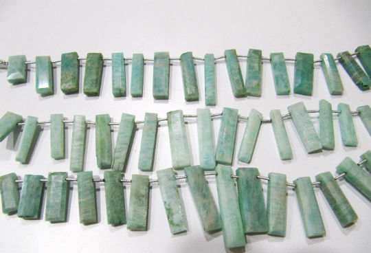 Natural Amazonite Baguette Shape 8x12mm Beads strand 8 Inches long