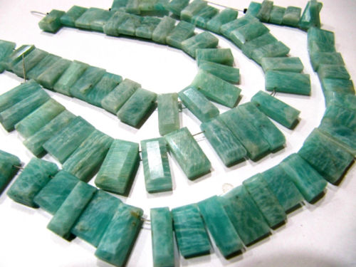 Natural Amazonite Baguette Shape 15-20mm Beads strand 8 Inches long