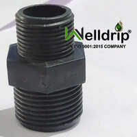 Pvc Threaded Reducer Hex Nipple - Pvc, 1 Inch Outer Diameter, Black Color, Polished Surface Treatment | Durable, Corrosion Resistant Design