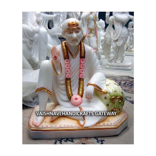 Amazing Indian Art Work Marble Sai Baba Moorti