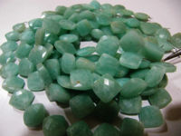 Natural Amazonite Cushion Shape Faceted 11-12mm beads strand 8 inches