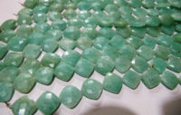 Natural Amazonite Cushion Shape Faceted 11-12mm beads strand 8 inches