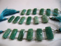 Natural Amazonite Cushion Shape Faceted 10X22mm Per Strand 6 Beads