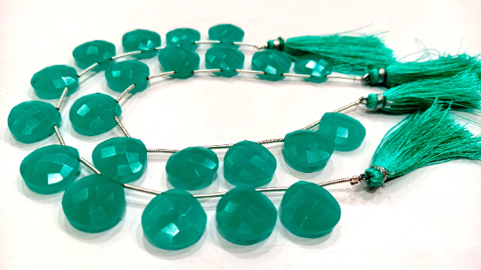 Amazonite Quartz Heart Shape14-15mm Beads Sold Per Strand 8 inches long