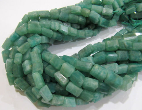 Natural Green Amazonite Nugget Shape 8mm To 12mm Beads Strand 8 Inches Long